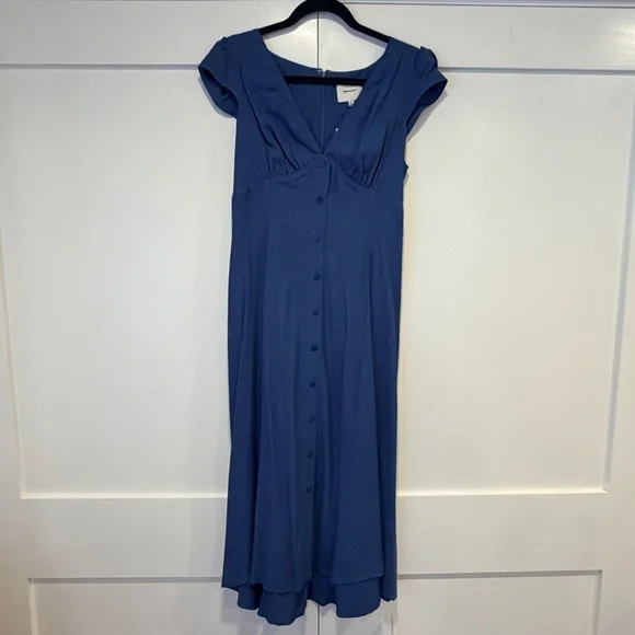 Reformation Blue “Wilda” V-Neck Button-Front Maxi Dress - Picture 2 of 9